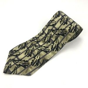 J Jerry Garcia Tie 1996 Plant Person Collection 14 Tan Purple 100% Silk Necktie